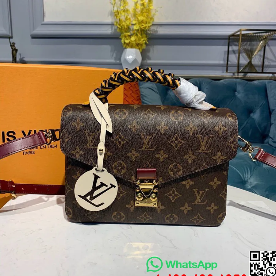 Сумка Louis Vuitton Pochette Metis с плетеной ручкой и монограммой, коллекция осень/зима 2019 M43984, карамельный/коричневый