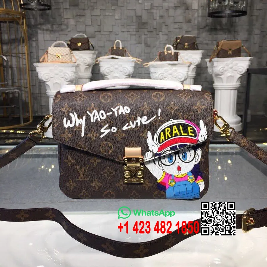 Louis Vuitton Pochette Metis Bag Med Arale Norimaki Print Monogram Lerret Høst/vinter 2019 Kolleksjon M40780, Brun