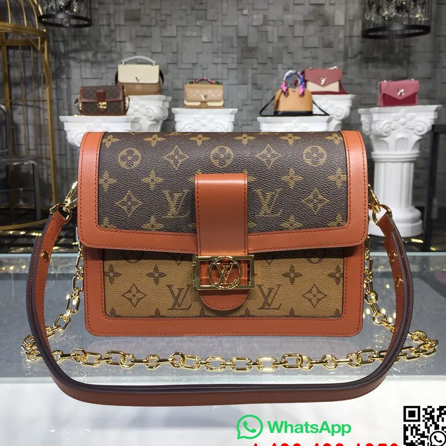 Louis Vuitton Dauphine Veske Monogram Omvendt Lerret Høst/vinter 2019 Kolleksjon M43599, Brun