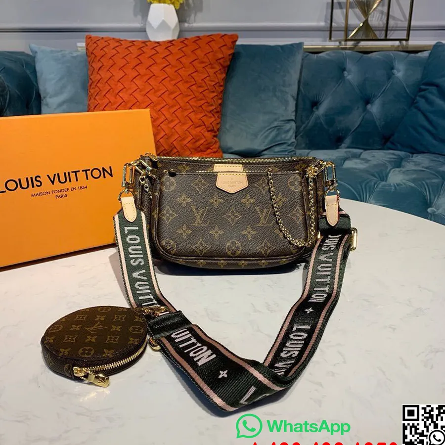 Louis Vuitton Multi Pochette Accessoires Sacs Toile Monogram Collection Automne/hiver 2019 M44813, Kaki/beige