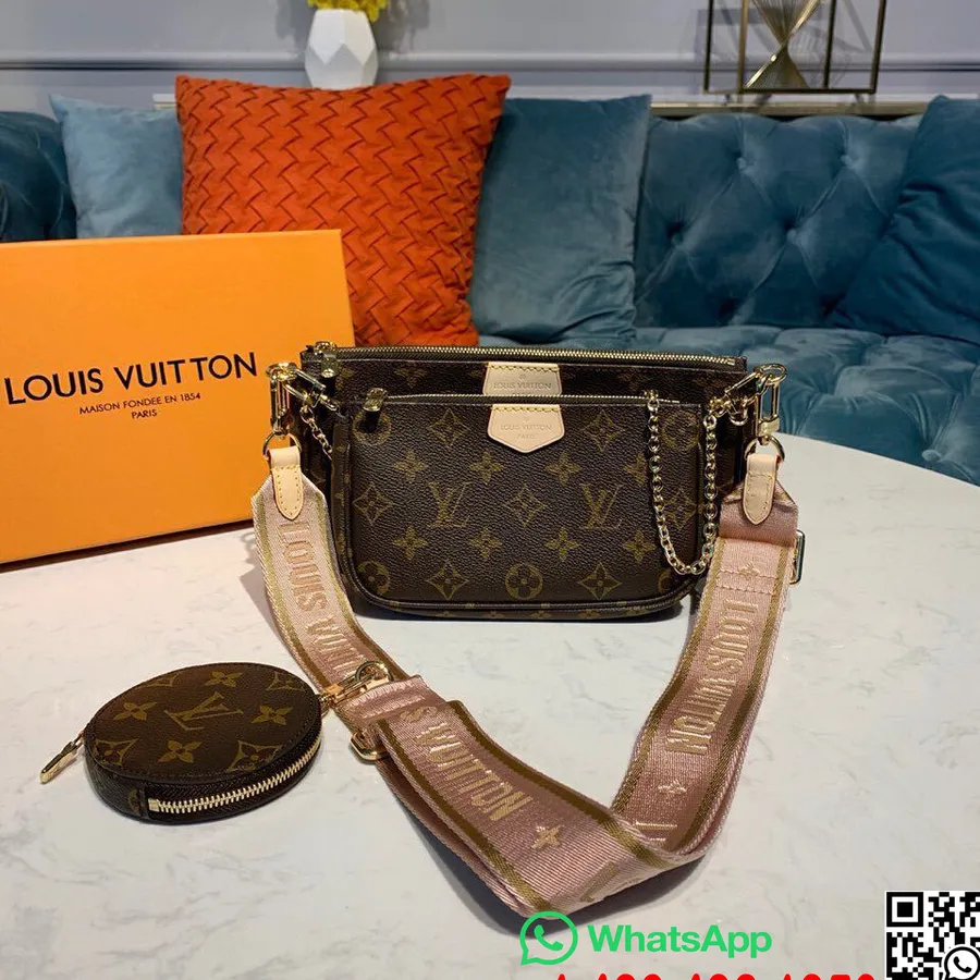 Louis Vuitton Multi Pochette Accessoires Toile Monogram Collection Automne/hiver 2019 M44840, Rose Clair