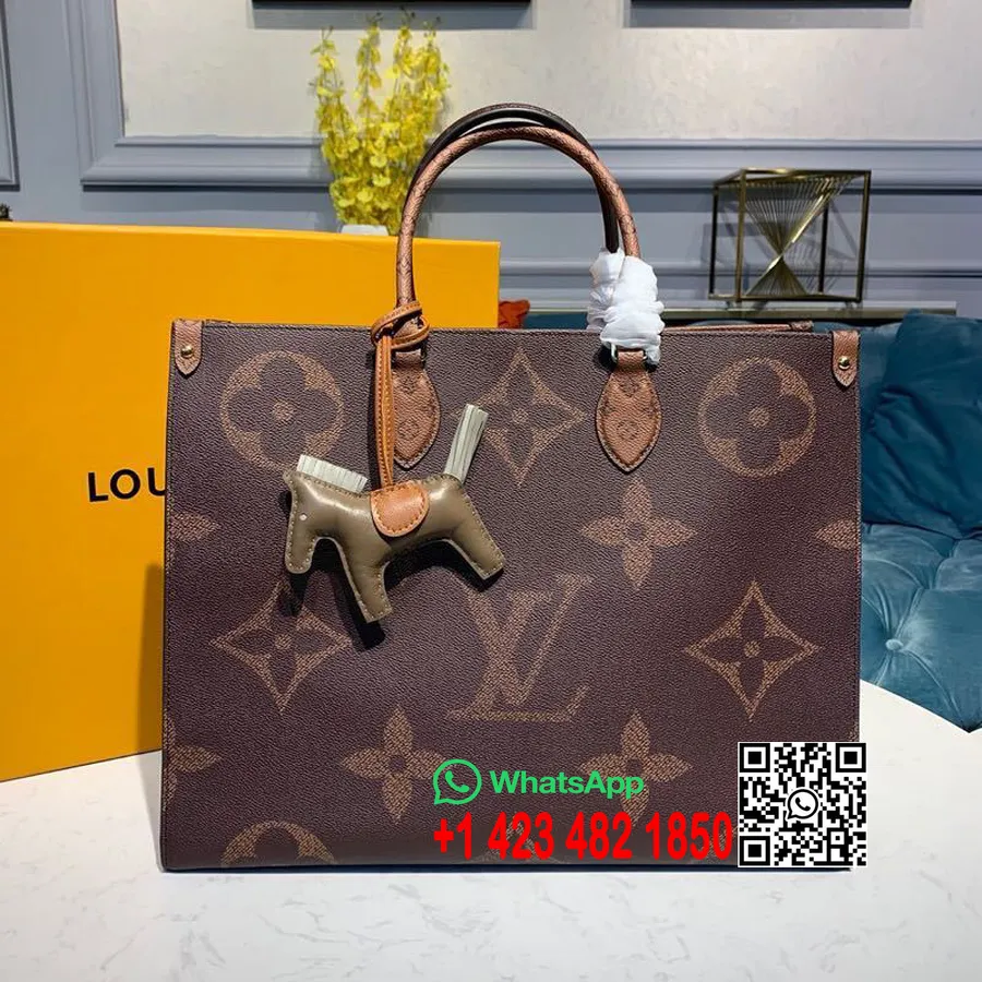 Bolso Louis Vuitton Onthego 42cm Monograma Gigante/monograma Reverso Lona Colección Primavera/verano 2019 M44576, Marrón/carmelo