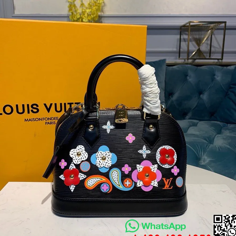 Louis Vuitton Alma Bb Bag Monogram Flores Epi Lona Colección Otoño/invierno 2019 M41327, Negro