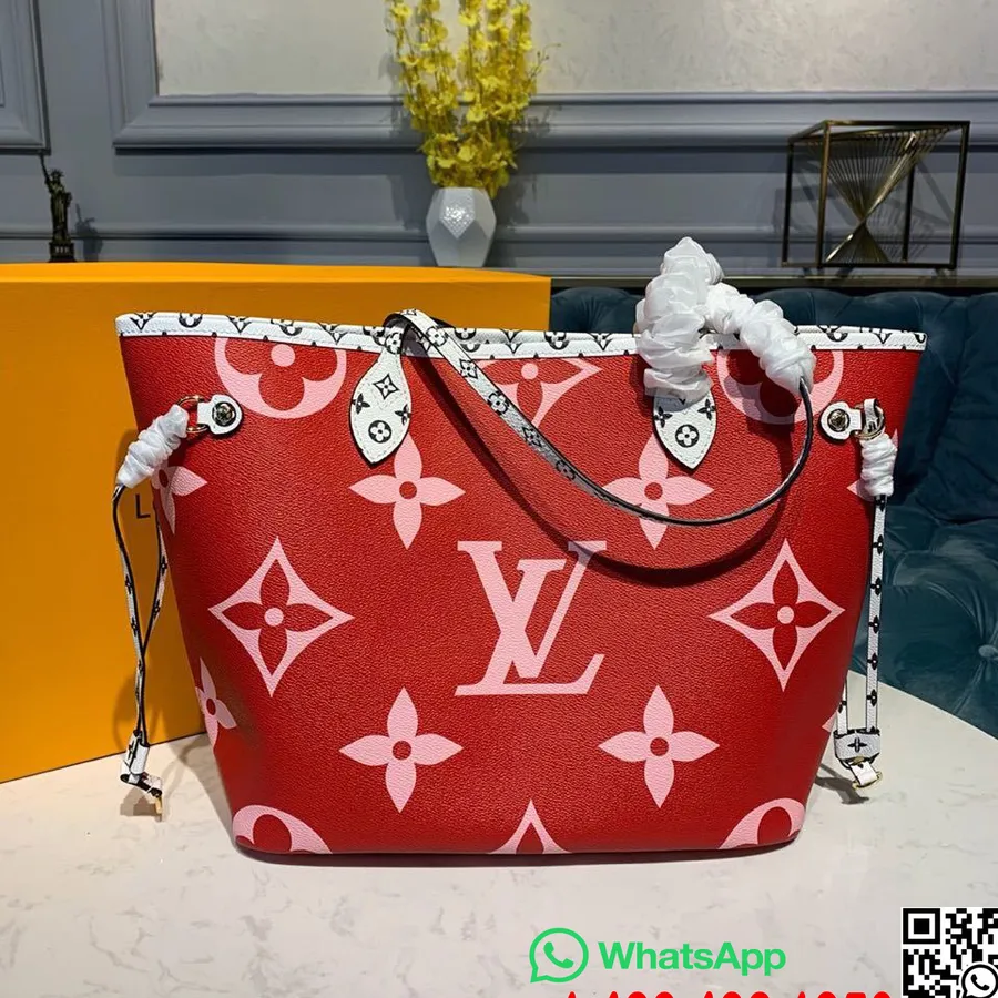 Louis Vuitton Neverfull Mm 32cm Toile Géante Monogramme Collection Printemps/été 2019 M44567, Rouge