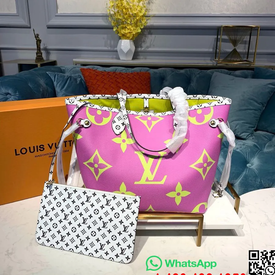 Louis Vuitton Neverfull Mm 32cm Toile Géante Monogramme Collection Printemps/été 2019 M44588, Rose