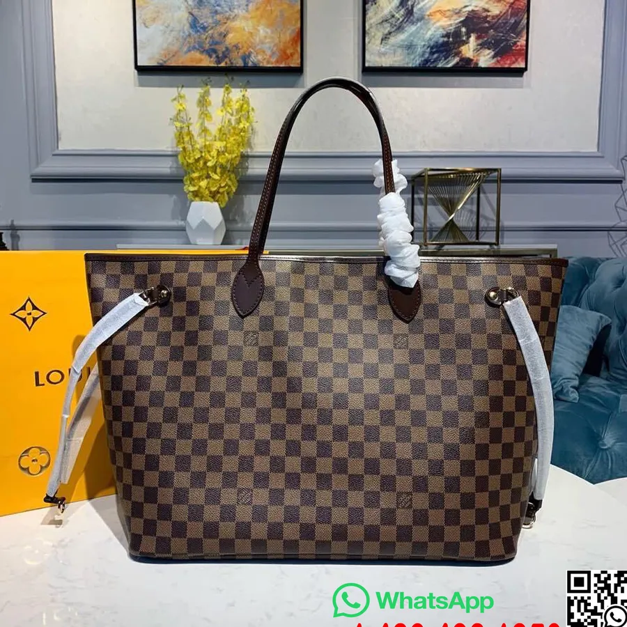 Louis Vuitton Neverfull Gm Väska 40cm Damier Ebene Canvas Höst/vinter 2019 Kollektion N41357, Röd