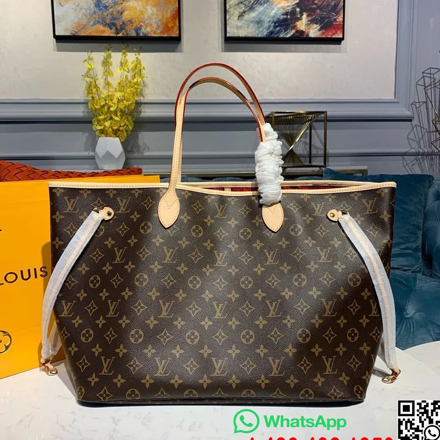 Louis Vuitton Neverfull Gm Väska 40cm Monogram Canvas Höst/vinter 2019 Kollektion M40991, Röd