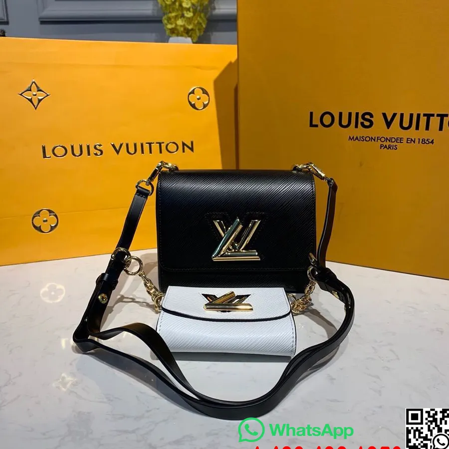 Louis Vuitton Twist MM Tasche 18 Cm Mit Twist XS Geldbörse Epi Canvas Herbst/Winter 2019 Kollektion M50282, Schwarz/weiß