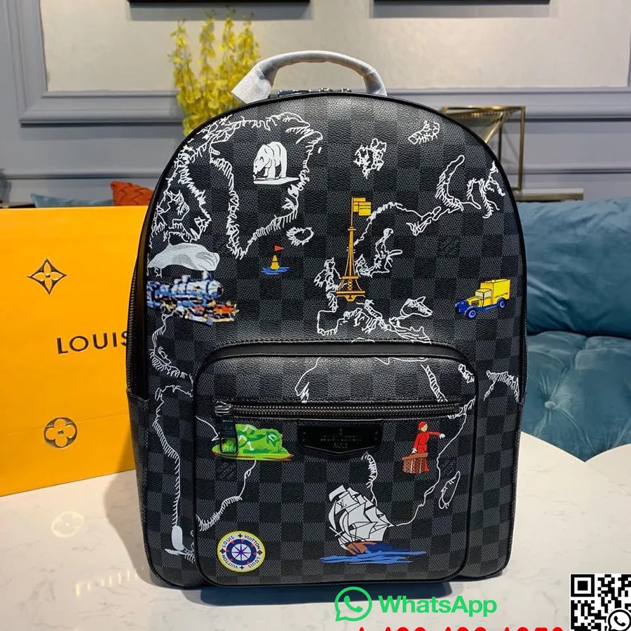 раница Louis Vuitton Josh 42 см световен печат Damier Graphite Canvas колекция пролет/лято 2019 M41473, черен