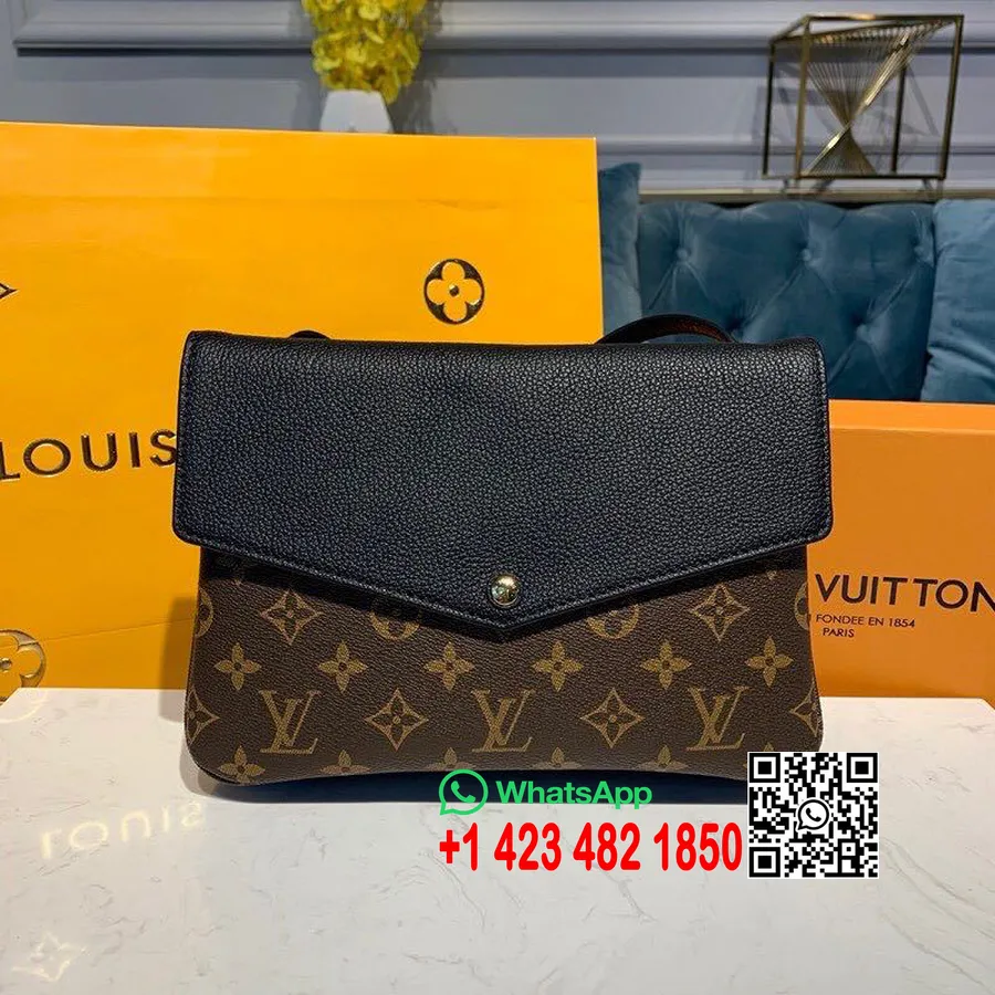 Louis Vuitton Dvakrát Taška Cez Rameno 26cm Monogram Plátno Kolekcia Jar/leto 2019 M50184, Noir