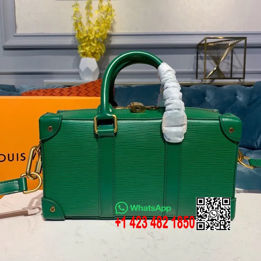 Louis Vuitton кутия с горна дръжка чанта за писта 28 см Epi Canvas колекция пролет/лято 2020 M44483, зелен