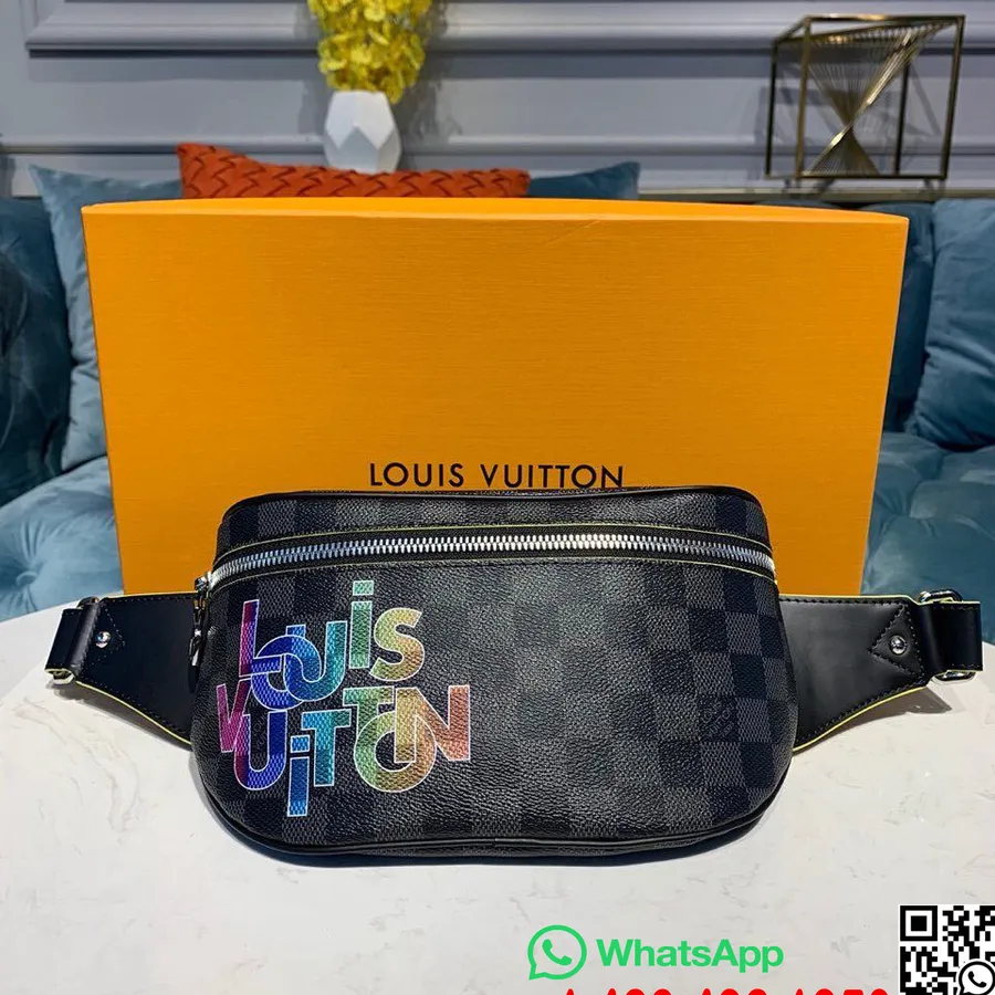 Louis Vuitton Discovery Torba Za Zadnjico 24 Cm Damier Graphite Canvas Kolekcija Pomlad/poletje 2019 N44336, črna