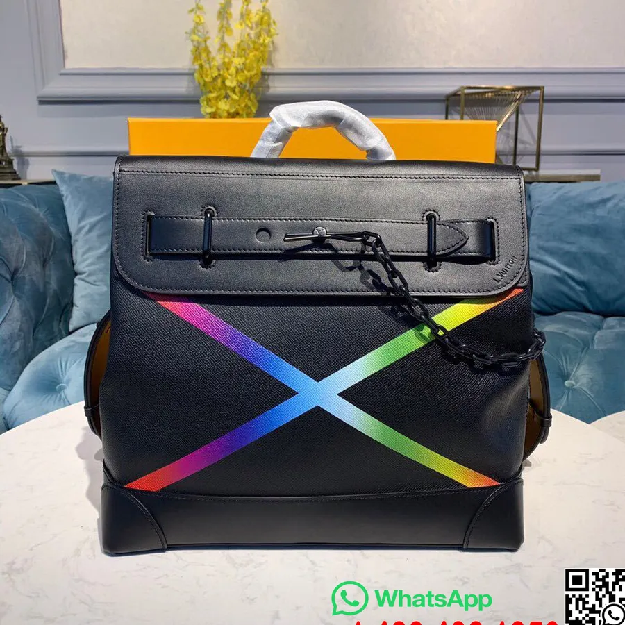 Louis Vuitton Steamer Pm Taske 38cm Taiga Canvas Forår/sommer 2019 Kollektion M44473, Sort