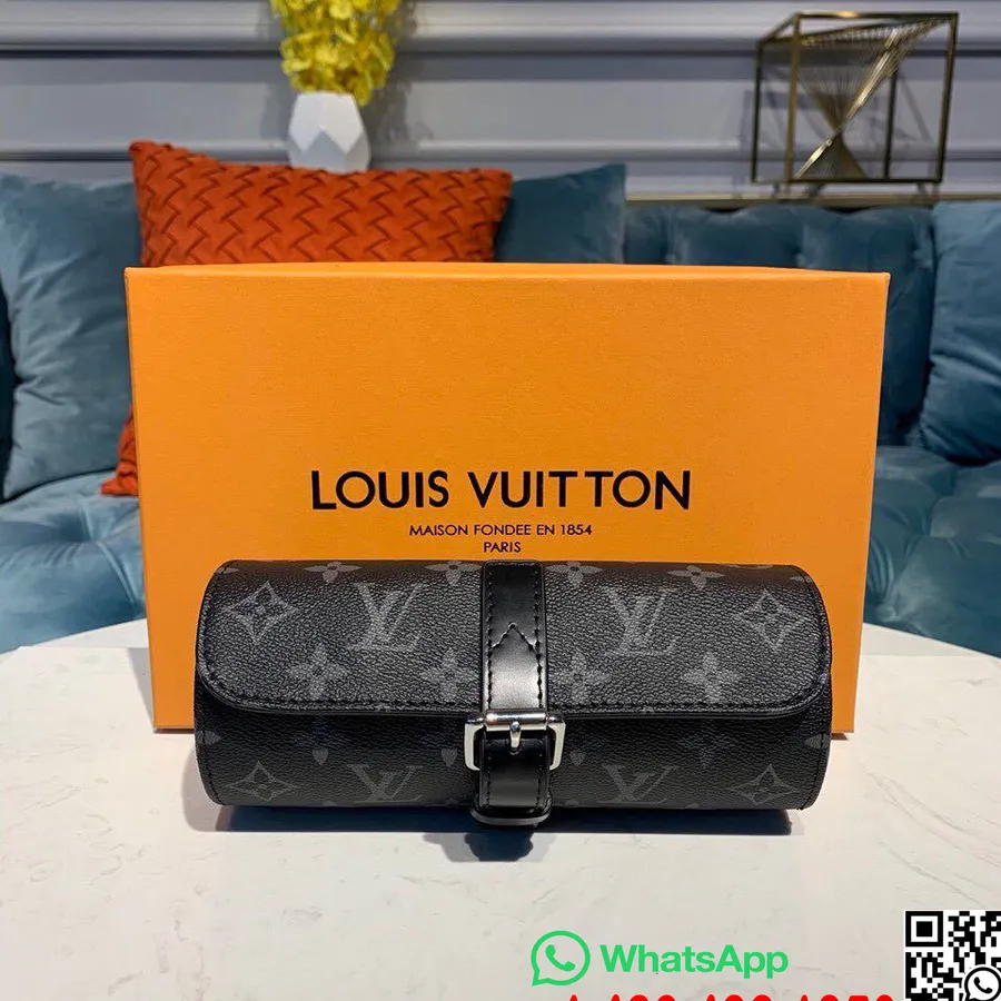 Louis Vuitton 3 Pulksteņa Korpuss Monogramma Aptumsums Audekls Rudens/ziema 2019 Kolekcija M43385, Melns