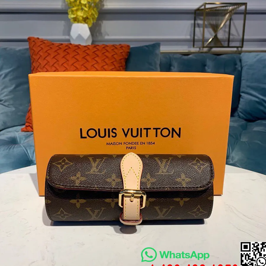 Louis Vuitton 3 Watch Case Monogram Canvas Fall/Winter 2019 Collection M47530, Brown