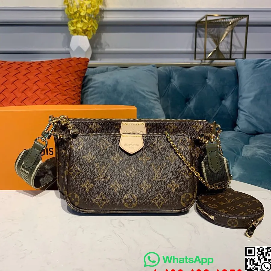 Louis Vuitton Multi Pochette Accessoires Bolsas Monograma Lona Coleção Outono/inverno 2019 M44813, Caqui/bege