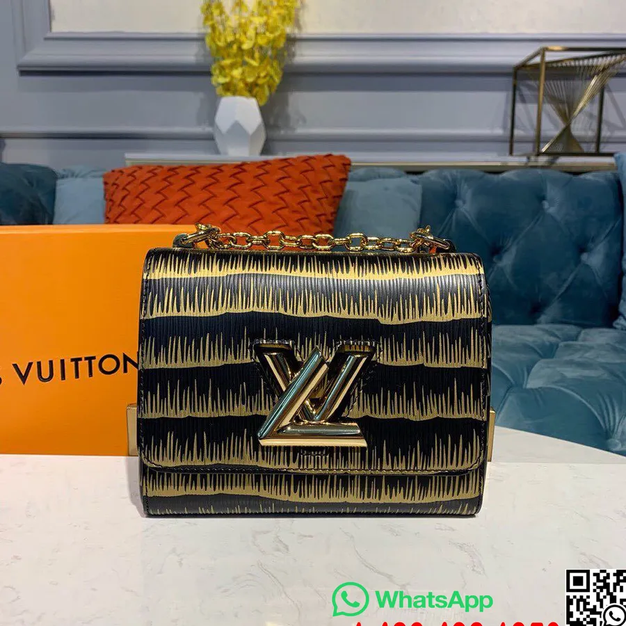 Louis Vuitton Twist Pm 18cm "zlatý Dážď" Embosovaný Krokodíl Epi Plátno Jar/leto 2019 Kolekcia M53725, čierna