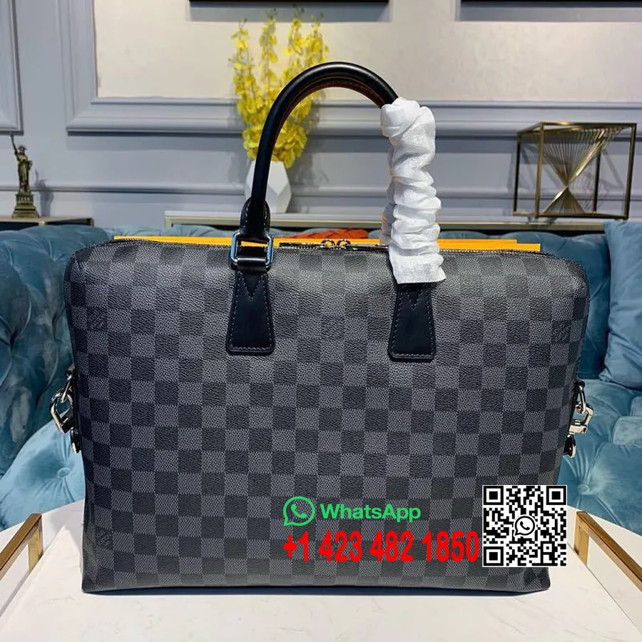 Louis Vuitton Porte Documents Jour Bag 38cm Damier Grafitt Lerret Vår/sommer 2019 Kolleksjon M48224, Svart