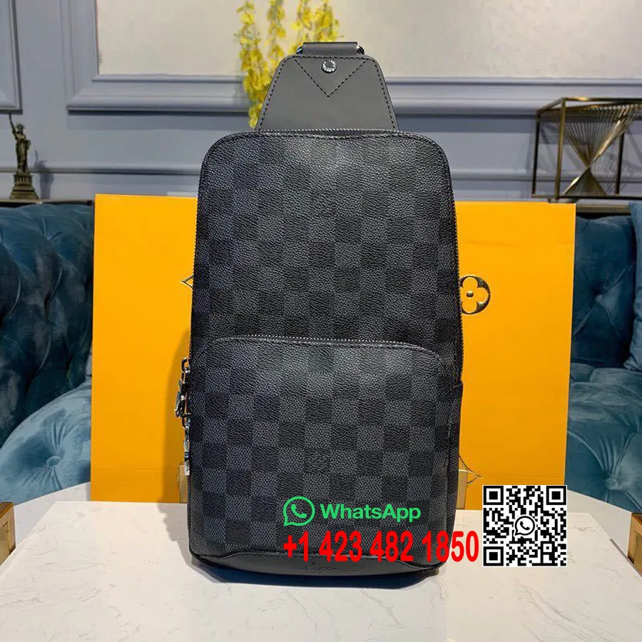 Louis Vuitton Avenue Slyngeveske 32cm Damier Grafitt Lerret Vår/sommer 2019 Kolleksjon N42424, Svart