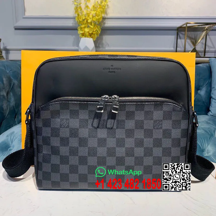 Louis Vuitton Dayton Reporter Pm Bag 28cm Damier Grafitt Lerret Vår/sommer 2019 Kolleksjon N41408, Svart