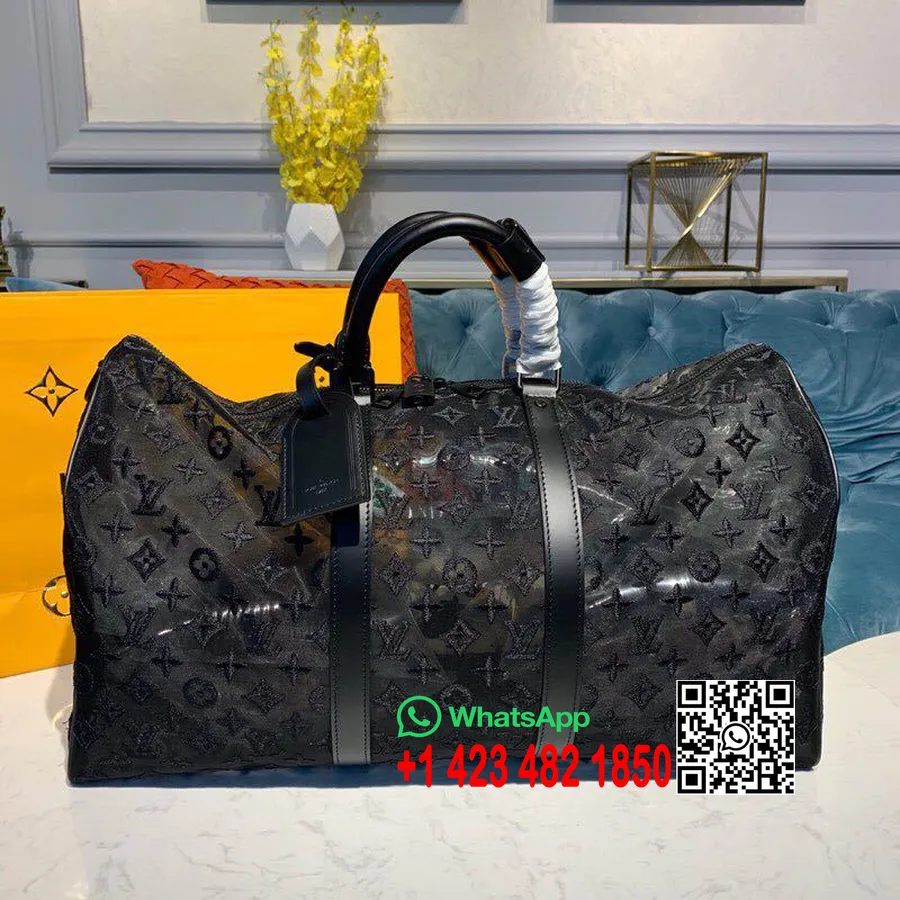 Louis Vuitton Keepall 50 Ultra Light See Through Mesh Transparant Monogram Pvc Canvas Lente/Zomer 2019 Collectie M5