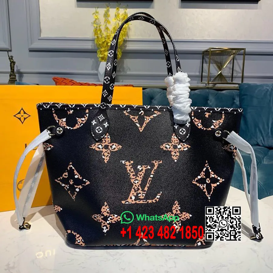 Louis Vuitton Neverfull Mm Táska 32 Cm-es Monogram Dzsungel Vászon 2019 Tavaszi/nyári Kollekció M44676, Fekete