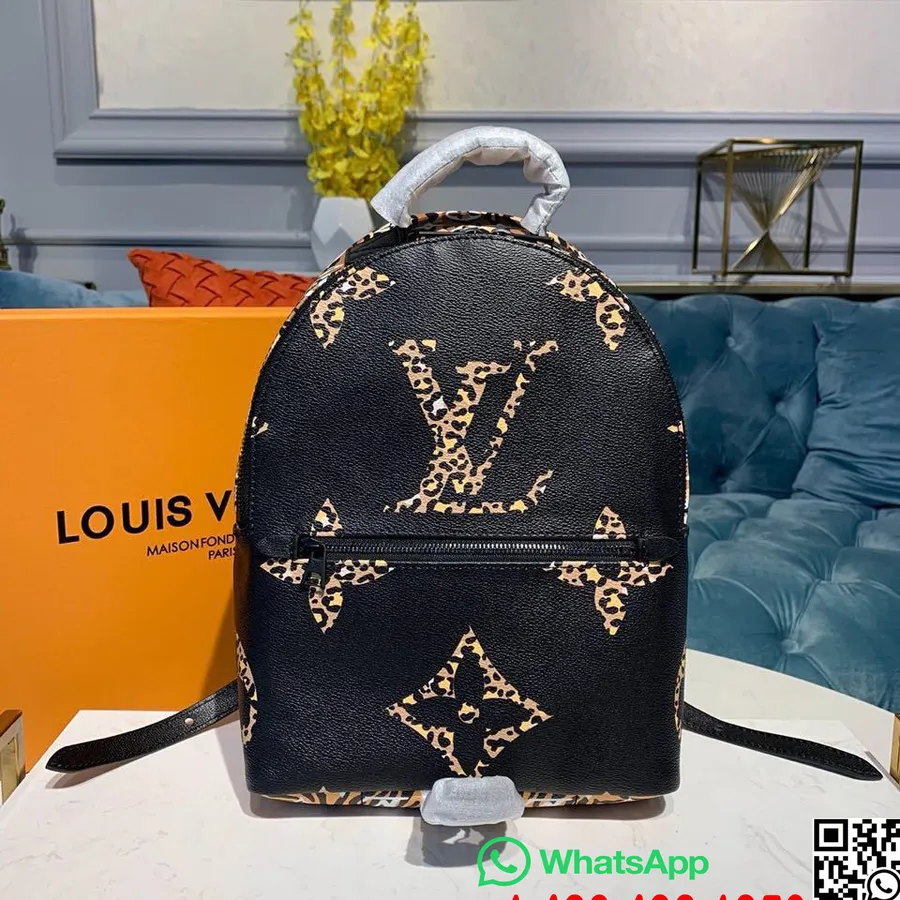 Louis Vuitton állati Pálmarugók Pm Hátizsák 20cm Monogram Dzsungel Vászon Tavasz/nyár 2019 Kollekció M44718, Fekete/caram