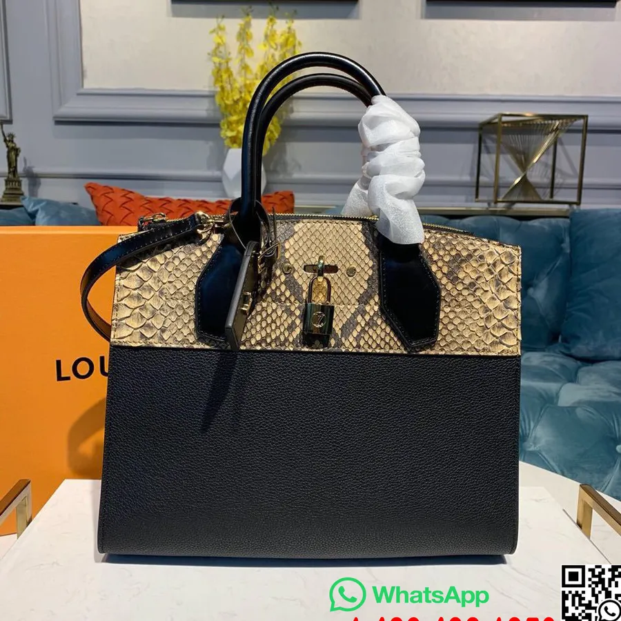 Louis Vuitton Torba Na Paru 32 Cm Teleća Koža/pitonova Koža Kolekcija Proljeće/ljeto 2019. N96097, Crna