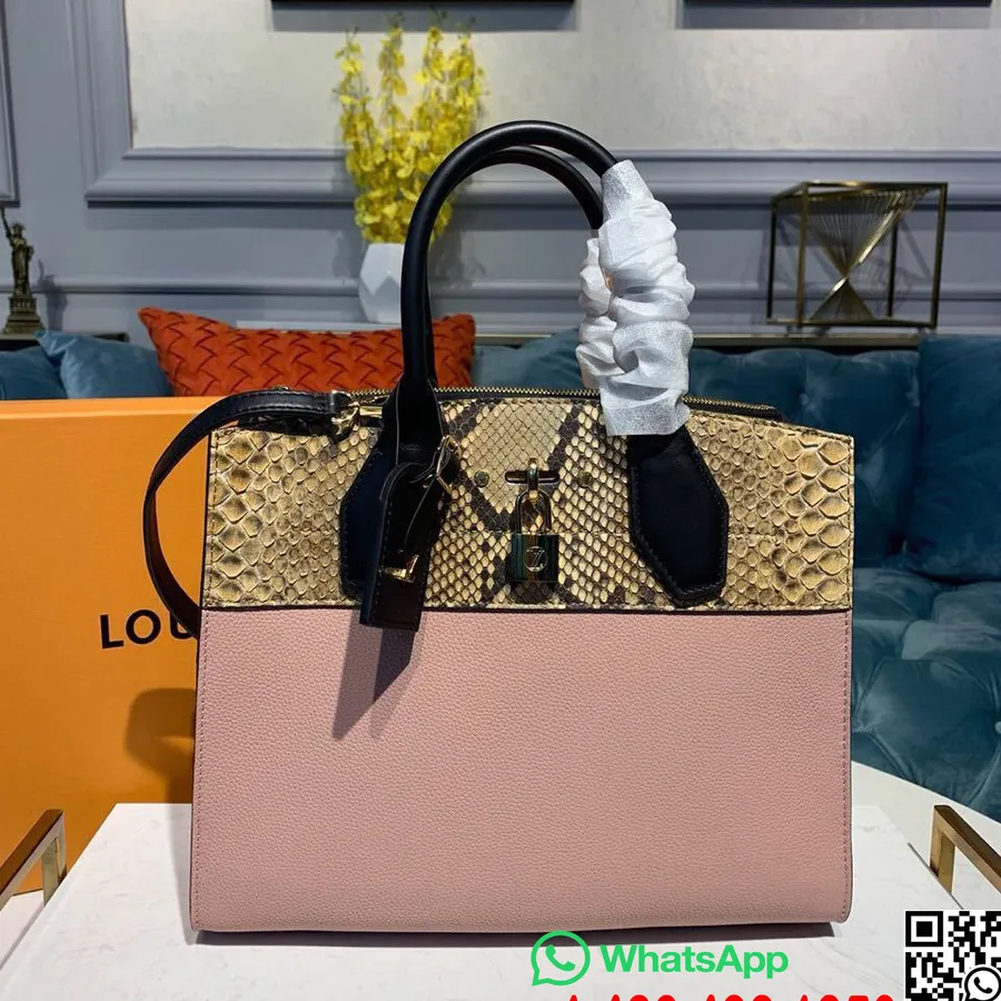 Louis Vuitton Torba Na Paru 32 Cm Teleća Koža/piton Koža Kolekcija Proljeće/ljeto 2019. N96097, Ružičasta Balerinka