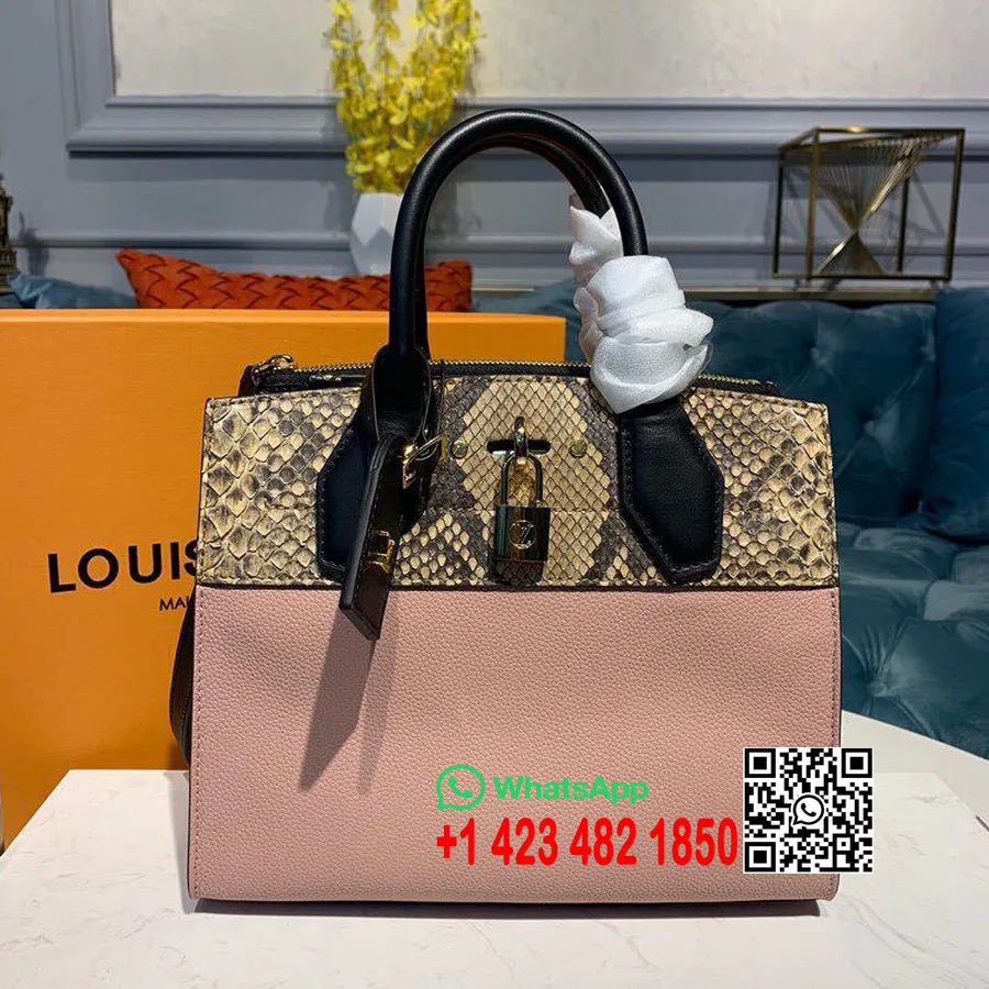 Louis Vuitton Mini Parna Torba 26 Cm Teleća Koža/pitonova Koža Kolekcija Proljeće/ljeto 2019. N96097, Ružičasta Balerinka