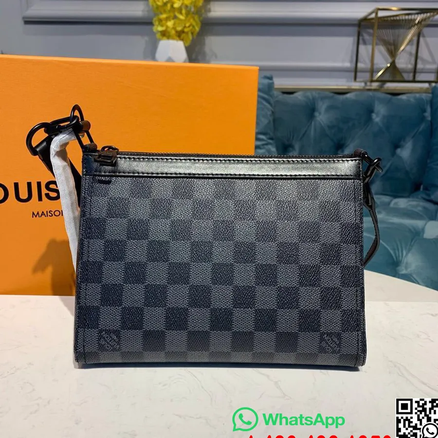 Louis Vuitton Taška Ve Tvaru Trojúhelníku 24cm Damier Grafitové Plátno Kolekce Jaro/léto 2019 M54330, černá