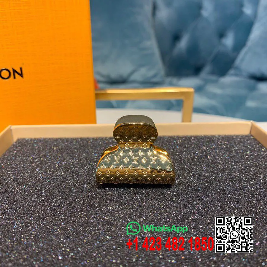 Louis Vuitton Nanogram щипка за коса аксесоар метален монограм релефен колекция пролет/лято 2019 M68389, злато