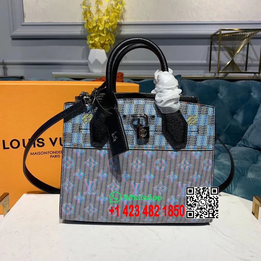 Louis Vuitton City Steamer Pm Bag 26cm Damier/monogram Lv Pop Canvas Pavasara/vasaras 2019 Kolekcija M55469, Zila