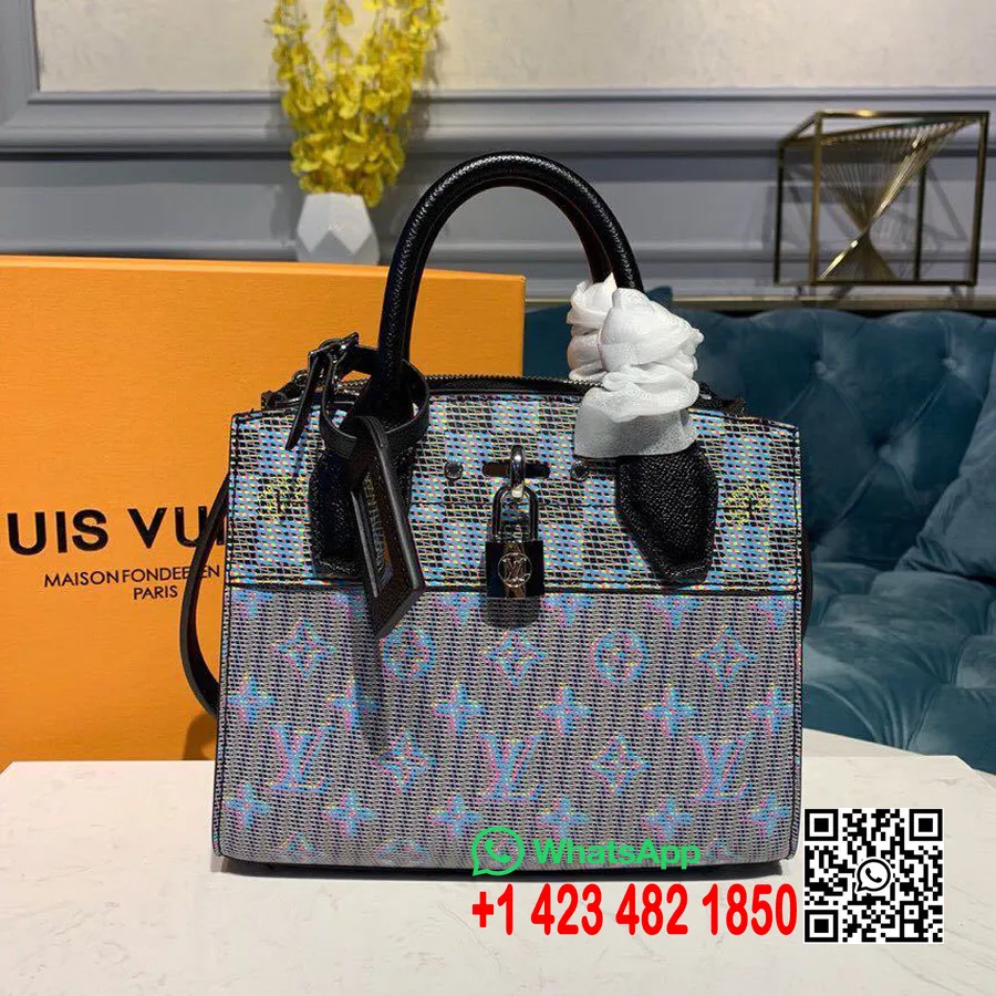 Louis Vuitton City Parník Mini Taška 20cm Damier/monogram Lv Pop Plátno Kolekcia Jar/leto 2019 M55469, Modrá