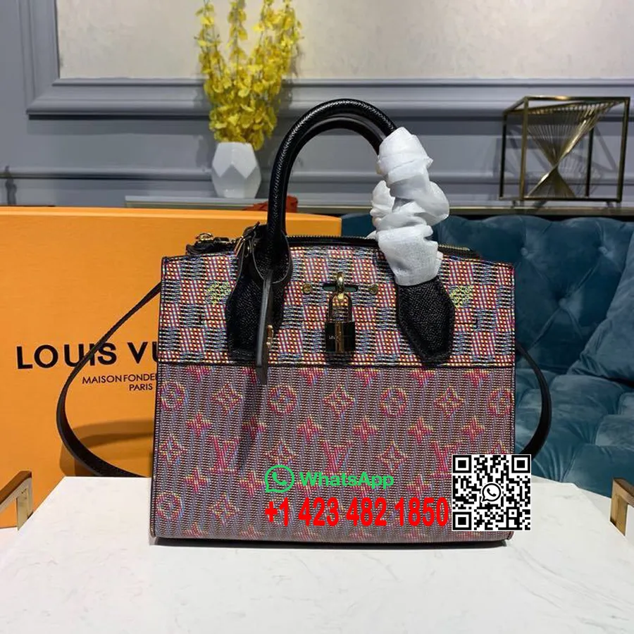 Louis Vuitton City Steamer Pm Bag 26cm Damier/monogram Lv Pop Canvas Pavasara/vasaras 2019 Kolekcija M55469, Sarkana