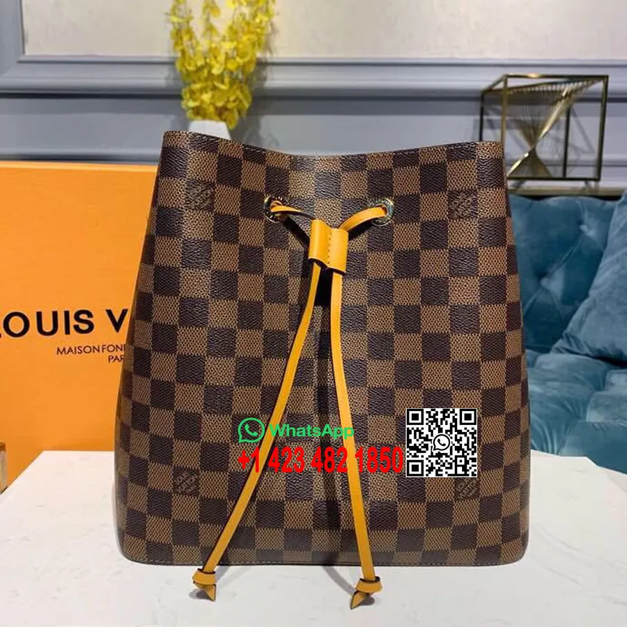 Louis Vuitton Neonoe Bb Bucket Bag 26cm Damier Ebene Canvas колекция пролет/лято 2019 N40213, Safran