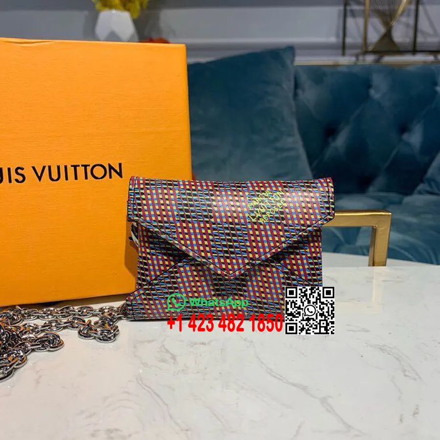 Louis Vuitton Kirigami Kolye 10cm Damier Lv Pop Canvas Ilkbahar/yaz 2019 Koleksiyonu N60278, Pembe