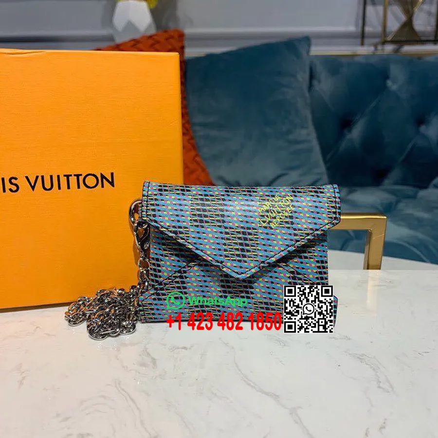 Louis Vuitton Kirigami Kolye 10cm Damier Lv Pop Canvas Ilkbahar/yaz 2019 Koleksiyonu N60278, Mavi