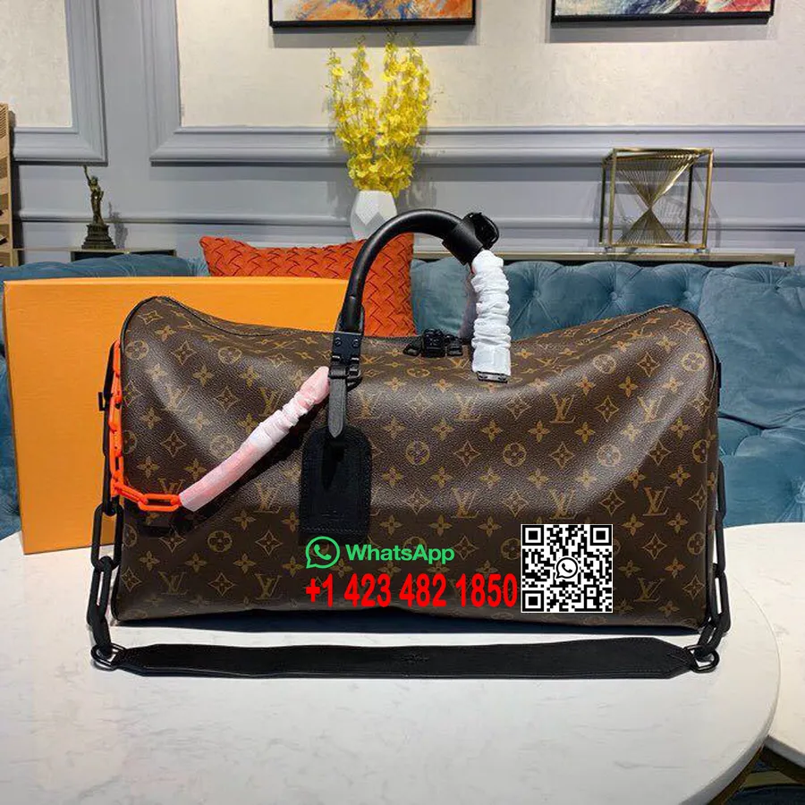 Louis Vuitton Keepall Bandouliere 50 Cm Monogram Solar Ray Platno Kolekcija Pomlad/poletje 2019 M44471, črna/oranžna