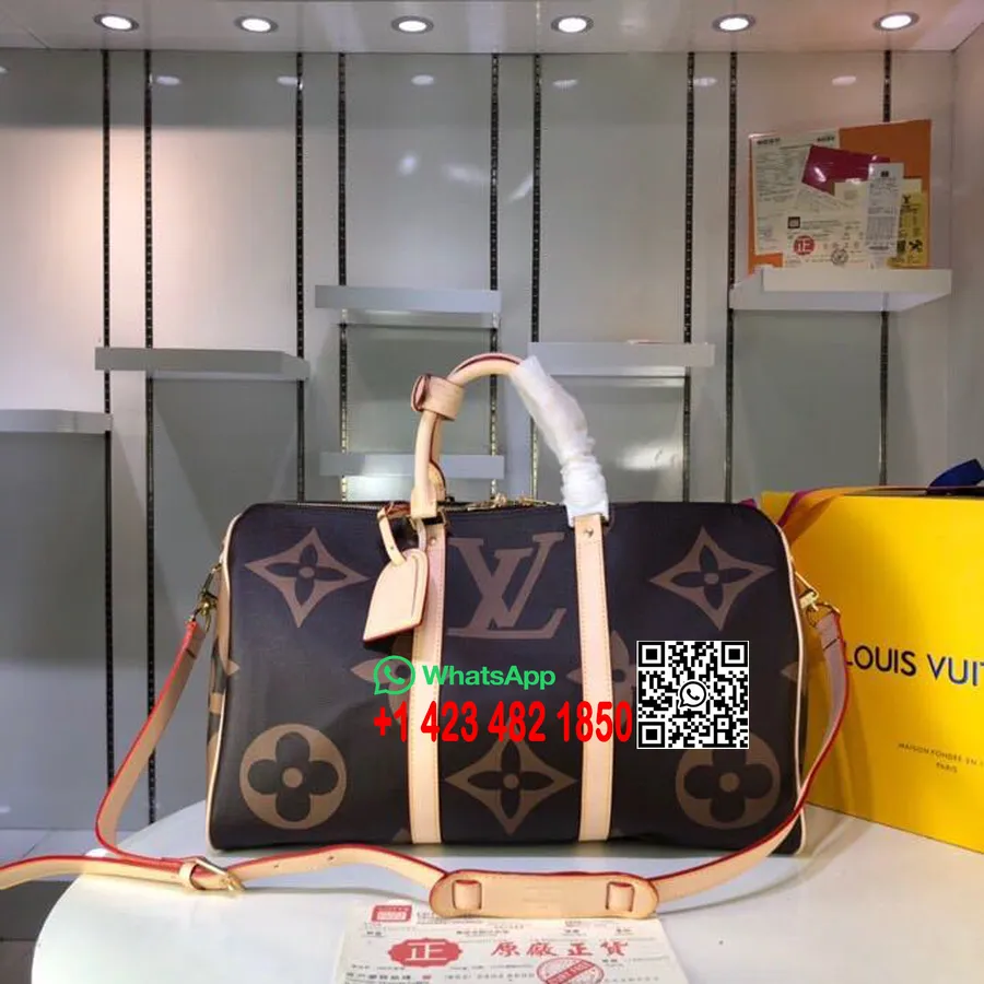 Louis Vuitton Keepall Bandouliere 50 Cm Monogram Geant Reverse Canvas Kolekcija Pomlad/poletje 2019 M44739, Rjava