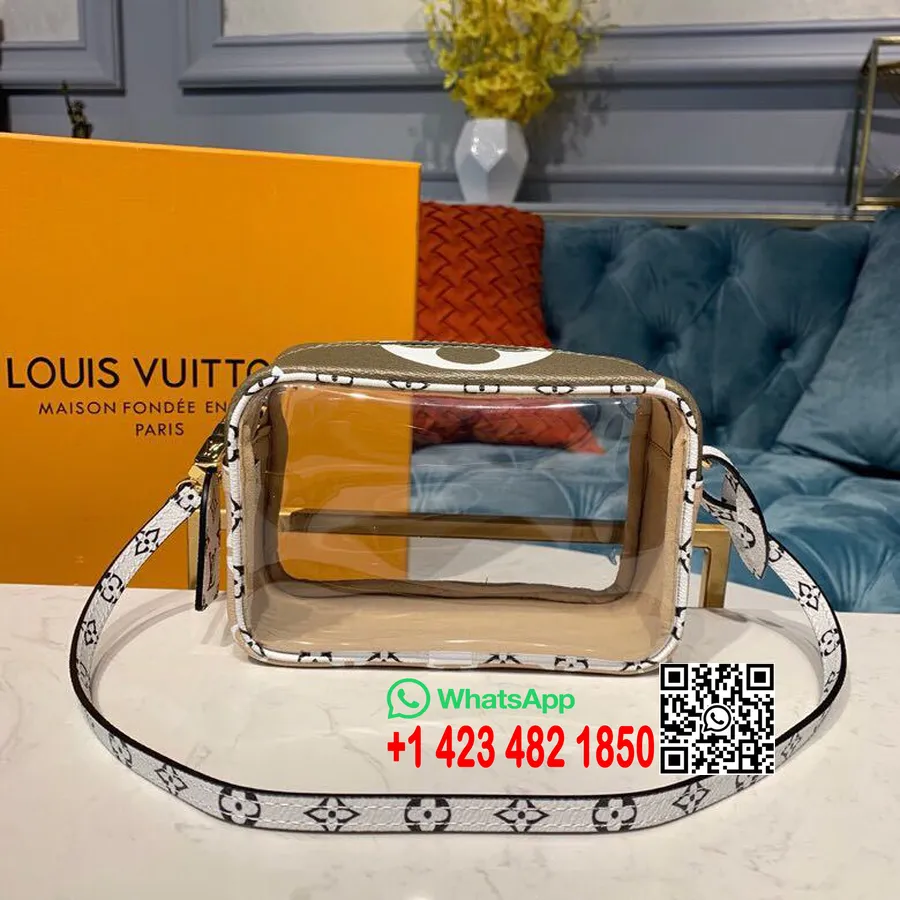 Ale Uusi Pakkauksessa Louis Vuitton Rantapussi Laukku 18cm Monogrammi Geant Canvas Kevät/kesä 2019 Mallisto M67601, Kaki