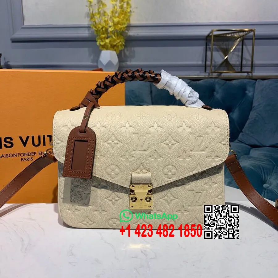 Bolso Louis Vuitton Pochette Metis 25 Cm Monograma Empreinte Lona Colección Primavera/verano 2019 M53940, Crema Beige/caramelo