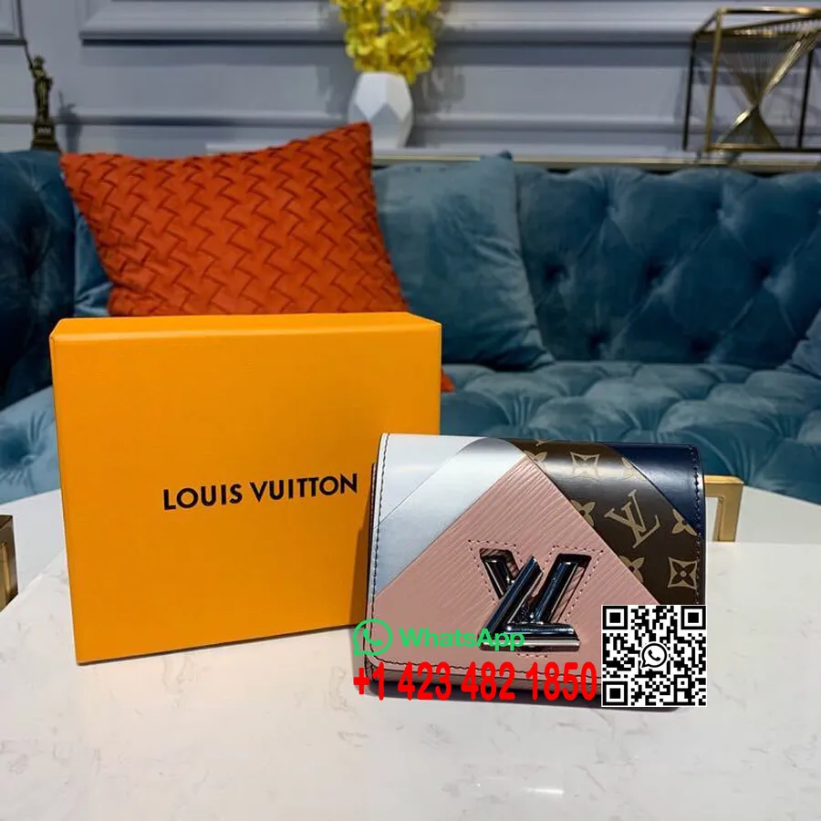 Louis Vuitton Twist Kompaktna Denarnica 12 Cm Monogram Trak Platno Kolekcija Pomlad/poletje 2019 M67799, Roza/bela/mornarsko Mod