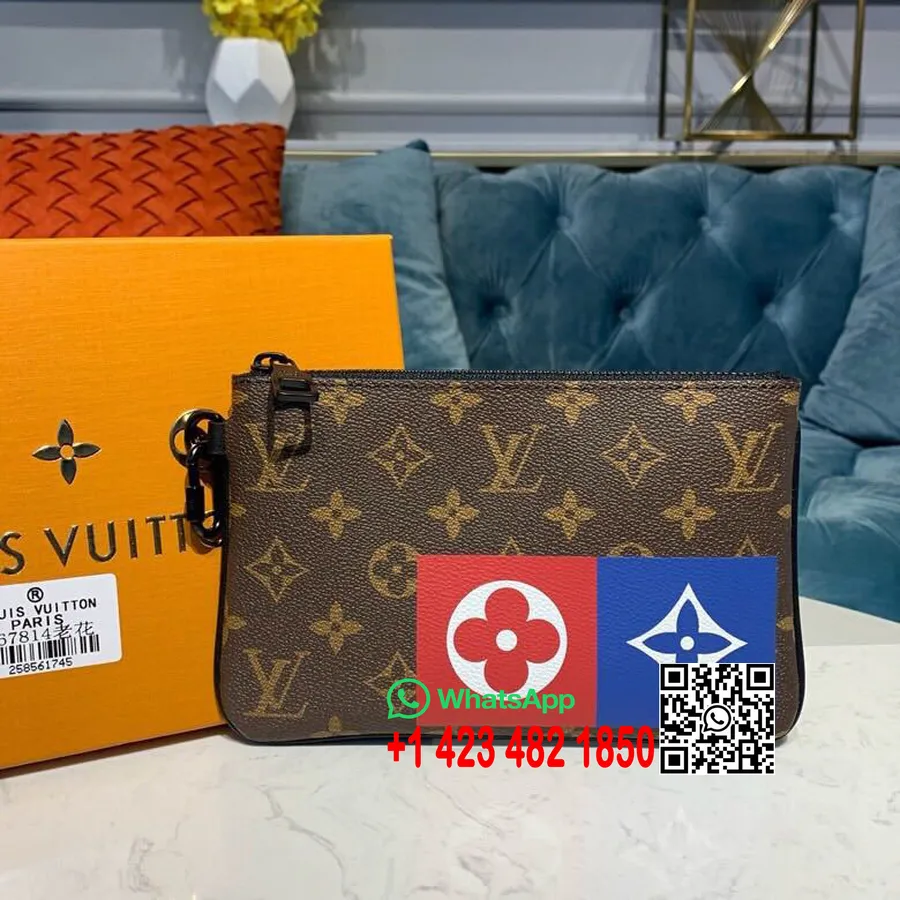 Louis Vuitton Pochette Chaine Kantong Zip Mm 28cm Kanvas Monogram Koleksi Musim Semi/musim Panas 2019 M67814, Hitam