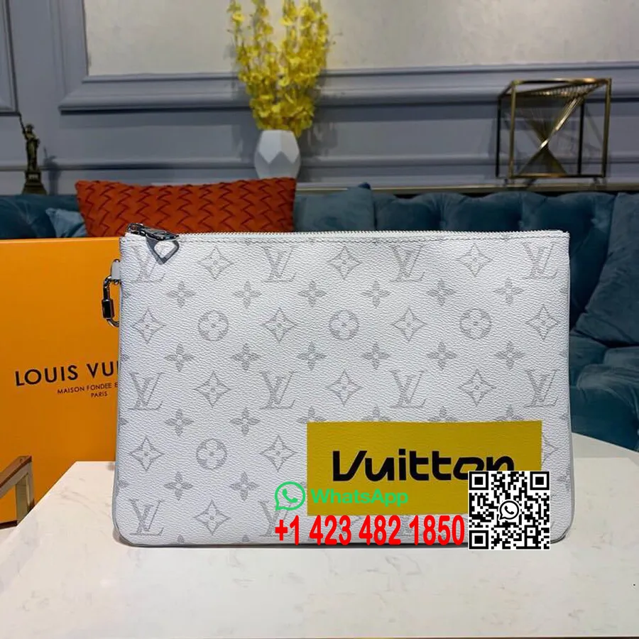 Louis Vuitton Poşet Zincir Fermuarlı çanta Gm 30cm Monogram Beyaz Kanvas Ilkbahar/yaz 2019 Koleksiyonu M68310, Blanc