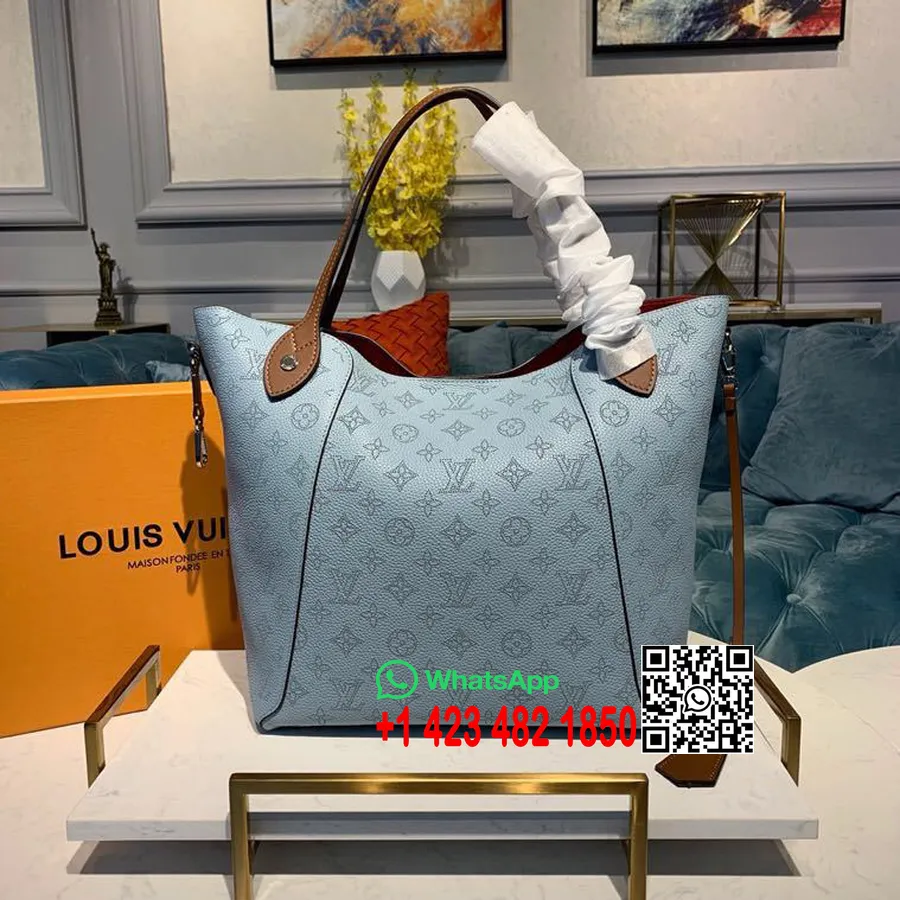 Louis Vuitton Hina Klaiņojoša Soma 30 Cm Mahina Teļa ādas Audekls 2019. Gada Pavasara/vasaras Kolekcija M53140, Gaiši Zila