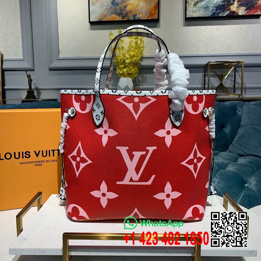 Louis Vuitton Neverfull Mm 32cm Toile Géante Monogramme Collection Printemps/été 2019 M44567, Rouge