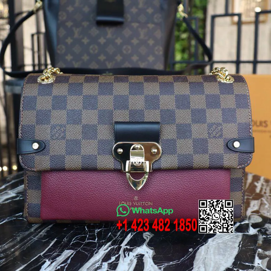 Louis Vuitton Vavin Pm Soma 25cm Damier Ebene Canvas Pavasara/vasaras 2019 Kolekcija N40109, Bordo