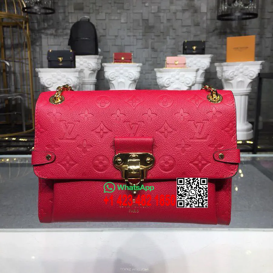 Louis Vuitton Vavin Pm çanta 25cm Monogram Empreinte Tuval Ilkbahar/yaz 2019 Koleksiyonu M43936, Kırmızı