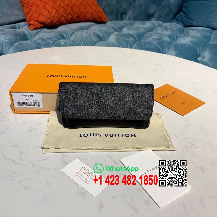 Louis Vuitton Woody калъф за очила 16 см монограм Eclipse Canvas колекция пролет/лято 2019 Gi0296, черен